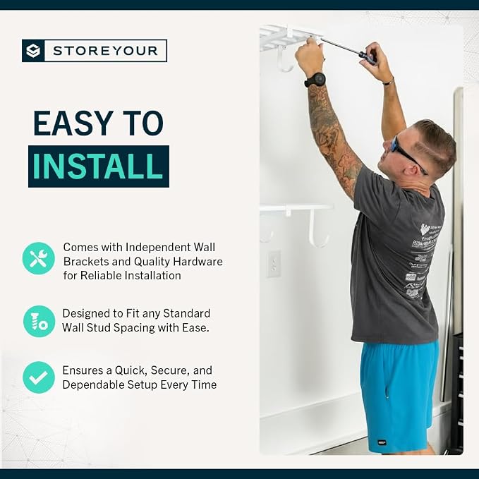 StoreYourBoard Heavy Duty Garage Shelf Wall Mount 2ft x 4ft – Wall-Mounted - Image 3