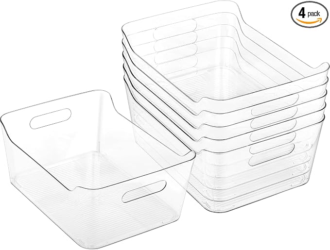 Clear Plastic Storage Bins-Pantry Organizers & Storage Containers-Refrigerator by MERATIA