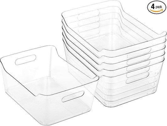 Clear Plastic Storage Bins-Pantry Organizers & Storage Containers-Refrigerator by MERATIA