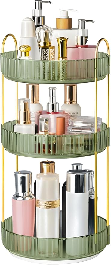 360° Rotating Makeup Organizer for Vanity, 3 Tier Perfume Organizers by Brothersbox