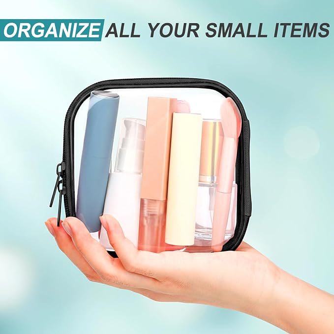 Sanwuta 6 Pcs Clear Hard Zipper Case Hard Plastic Zipper Pouches Transparent - Image 7