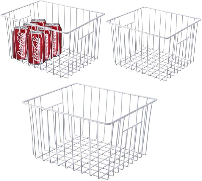 Freezer Baskets Organizer, Refrigerator Metal Wire Storage Basket Bins - Image 6