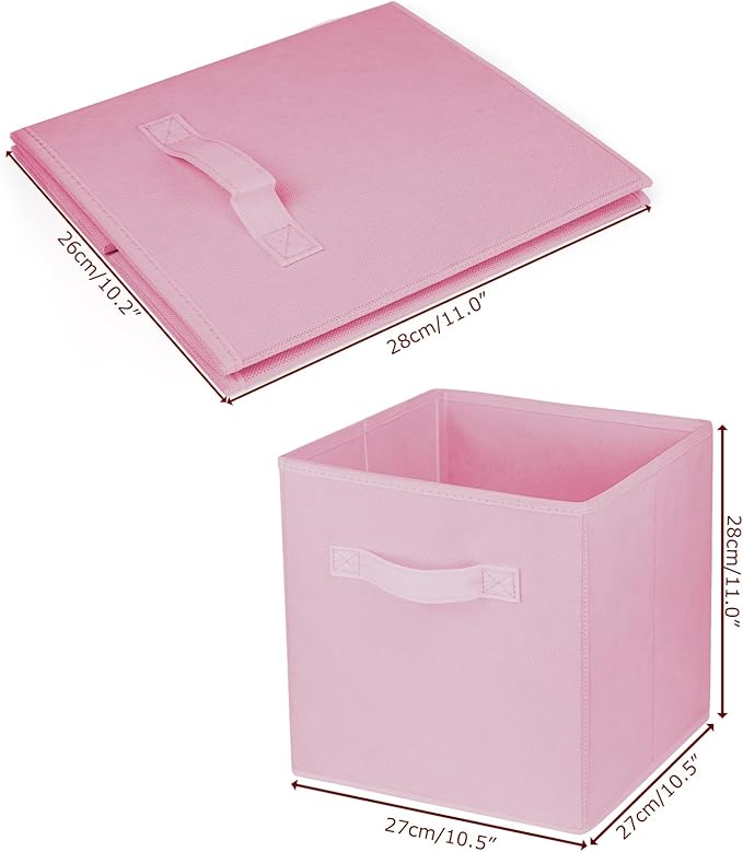 2 Pcs Storage Cubes, 10.5 Inch Collapsible Storage Bins, Fabric Foldable Bins - Image 2