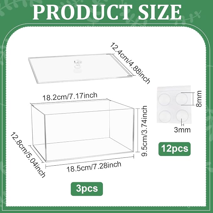 3 Pcs Dry Sheet Container, 7.28x5.04x3.74Inch - Image 2