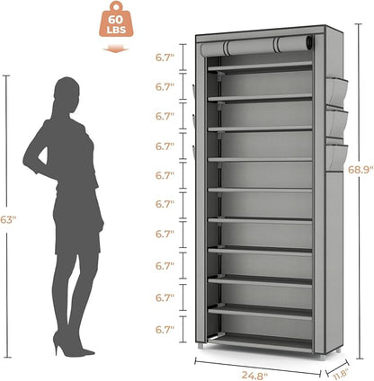 VTRIN Vertical Narrow Shoe Rack Organizer Tall Shoe Rack - Image 3