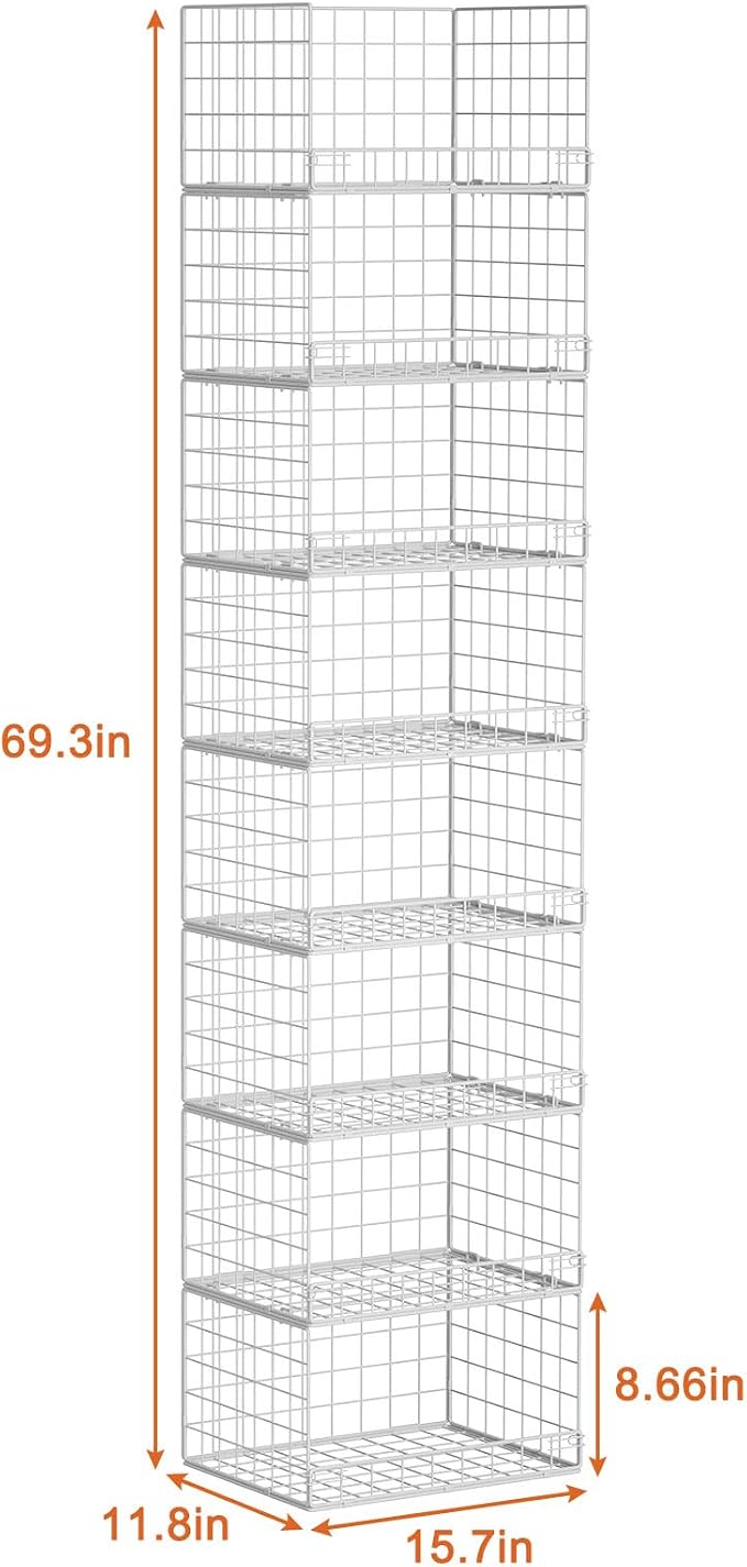 Yociyoga 8-Tier Stackable Closet Organizers and Storage Shelves, Foldable - Image 9