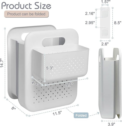 Goderewild Small Collapsible Laundry Basket, Space-Saving Wall-Mounted Hamper - Image 2