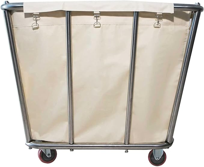 Laundry Cart Commercial, 10 Bushel Large Industrial Rolling Laundry Hamper - Image 4