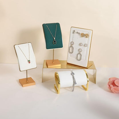 GemeShou Green necklace holder small jewelry stand, Velvet necklace display - Image 2