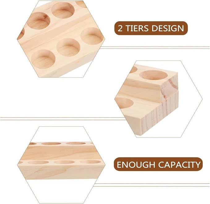 2 Pcs Wooden Essential Oil Display Stand 2 layer Tabletop Essential Oils - Image 4