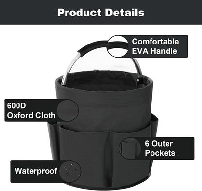 Cleaning Caddy with Handle, Cleaning Products Organiser, 17L Foldable Storage - Image 5