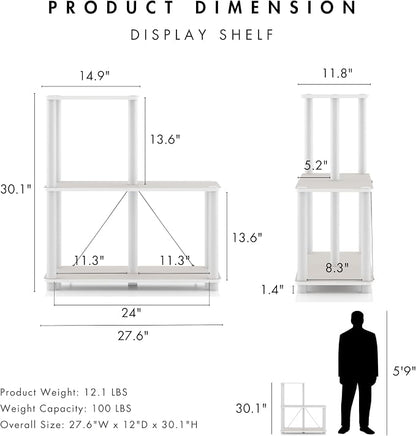 Homes: Inside + Out Apexa Modern 3-Cube Ladder Shelving Units, Collectibles - Image 3