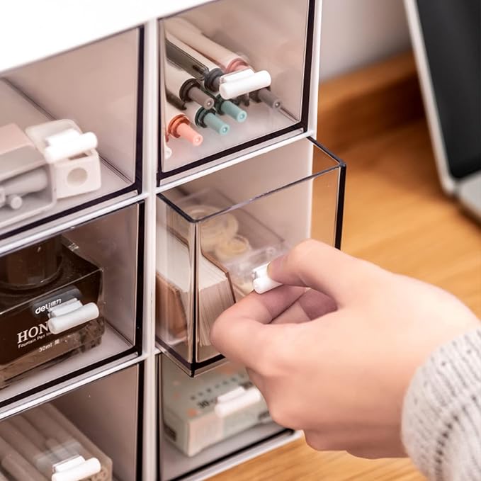 Desk Drawer Organizer, Stackable Storage Drawers, Plastic Compact Desk Storage - Image 6