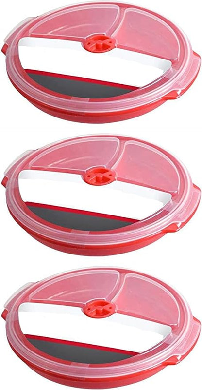 Home Products Essentials 2 Pack- Microwave Food Storage Travel Tray Containers by AMBSS+SYS