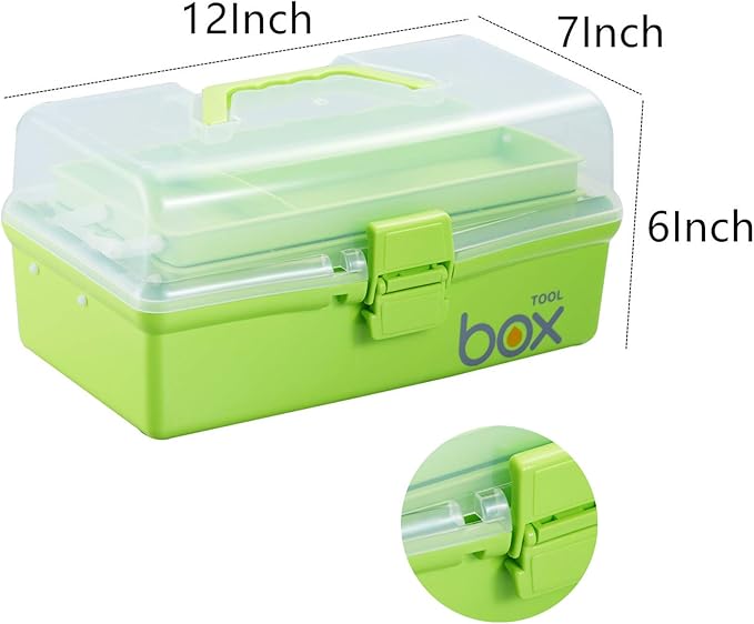 2PCS 12'' Three-Layer Clear Plastic Storage Box/Tool Box - Image 2