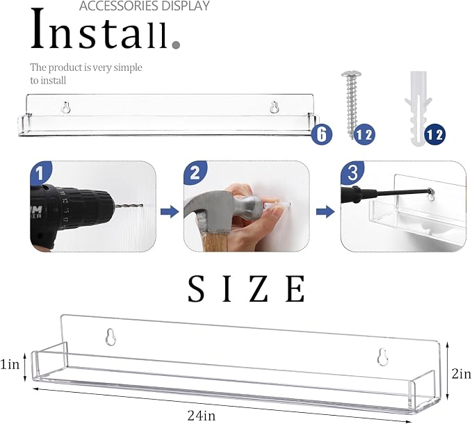 6Pcs/Set 24 Inch Nail Polish Rack Wall Mounted, Lipstick Essential Oil Bottle - Image 3