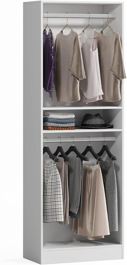 VOWNER 25'' Freestanding Closet System Walk-in Wardrobe Closet Tower | White - Image 9