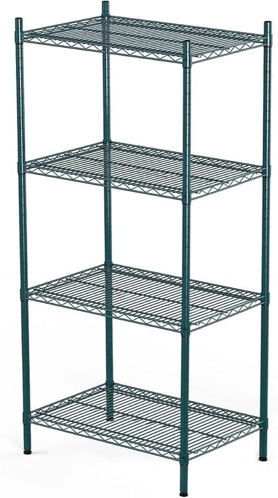 APLSS NSF 4-Tier Green-Epoxy Storage Shelves, Moist&Dry Environments, by HECMAC