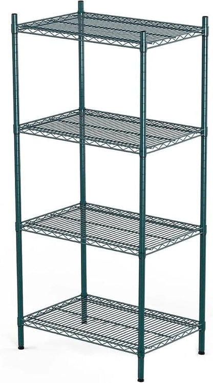 APLSS NSF 4-Tier Green-Epoxy Storage Shelves, Moist&Dry Environments, by HECMAC