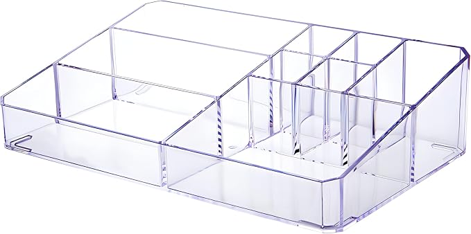 Clear Makeup Organizer, Makeup Brushes Storage Case, Cosmetic Display Case Tray by PeoTRIOL