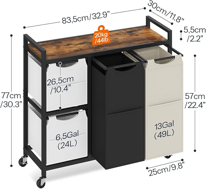HOOBRO Laundry Sorter with 4 Section, 39 Gal. Laundry Hamper with Wheels - Image 3