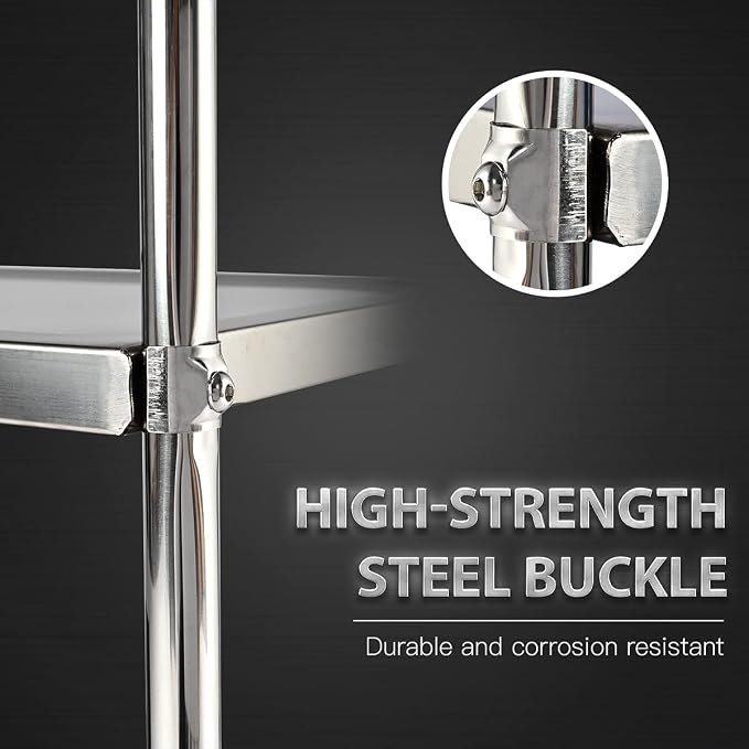 3 Shelf Stainless Steel Cart, 420 lbs, 1MM Thick, Serving - Image 6