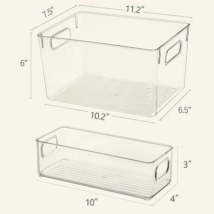 Clear Storage Bins 8 Pack for Fridge, 4 Large Plastic Pantry Organizer Bins and - Image 3