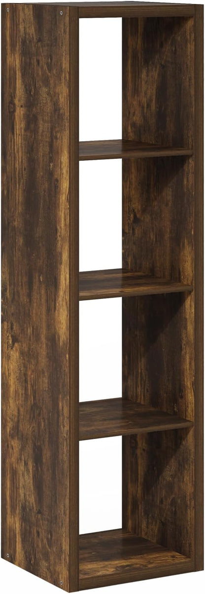 Furinno Cubicle Book Shelf, Vertical 4-Cube Bookshelf, Extra Thick Horizontally - Image 10