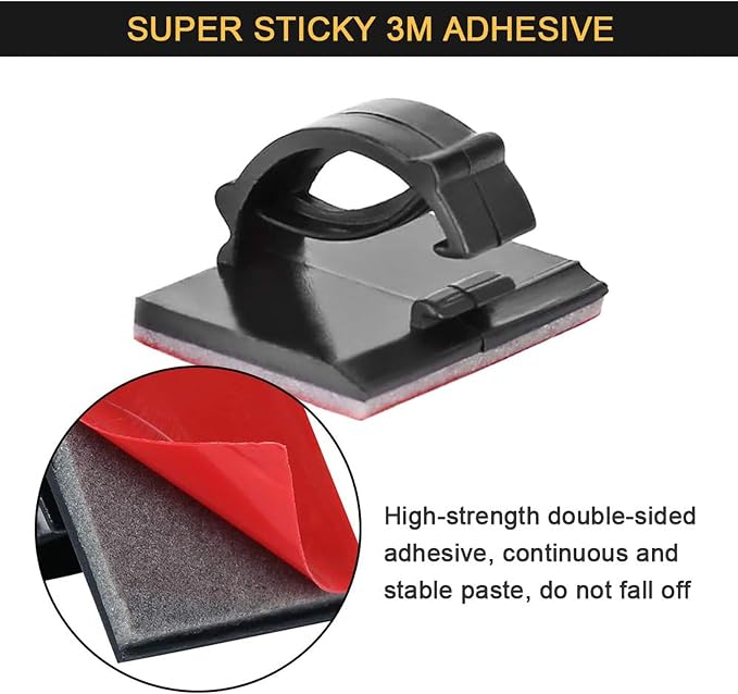 Cable Clips Self with 3M Adhesive Cord Organizer, Wire Holder Clamp Management - Image 3
