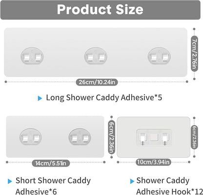 23 Pack Shower Caddy Replacement, Strong Adhesive Strips - Image 2