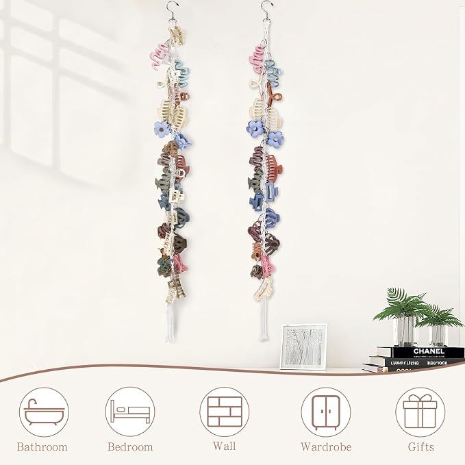 SNOWSTAR Macrame Hair Claw Clip Organizer - Image 7