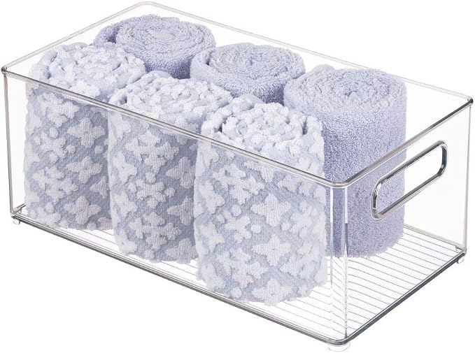 mDesign Plastic Bathroom Storage Container Bins w/ Handles - Image 7