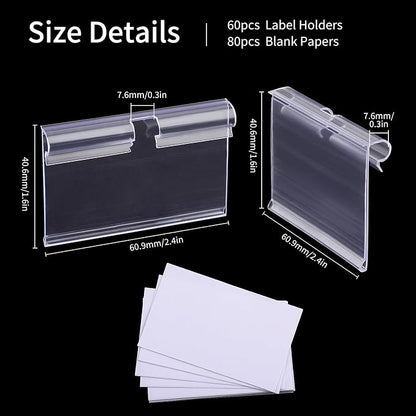 140PCS Basket Labels Clip On, Includ 60PCS Clear Plastic Label Holders and - Image 2