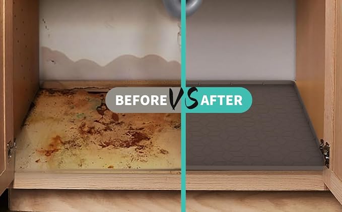 Under Sink Mat, Silicone Waterproof Under Sink Liner, Sink Cabinet Organizer - Image 8