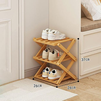 YYW Bamboo Shoe Rack for Entryway, Installation-Free and Foldable Vertical Shoe - Image 2