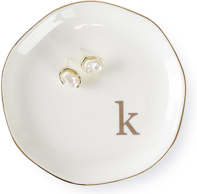 HOME SMILE Initials Ring Dish Jewery Tray by HOMESMILE