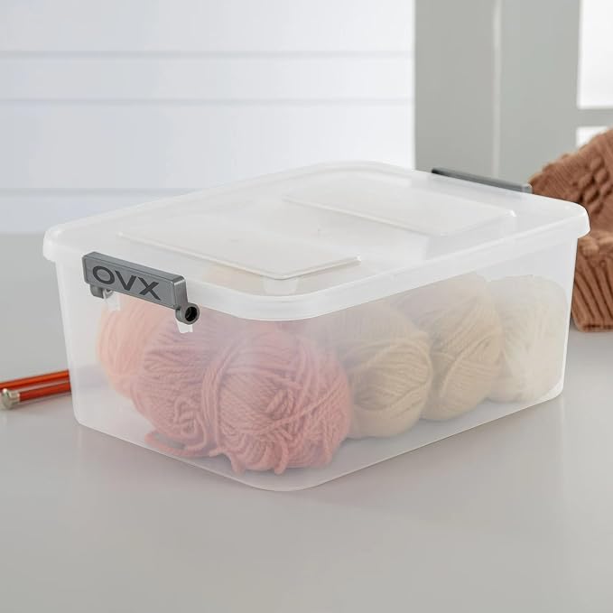 12.7 Quart Clear Plastic Modular Storage Containers - Image 4