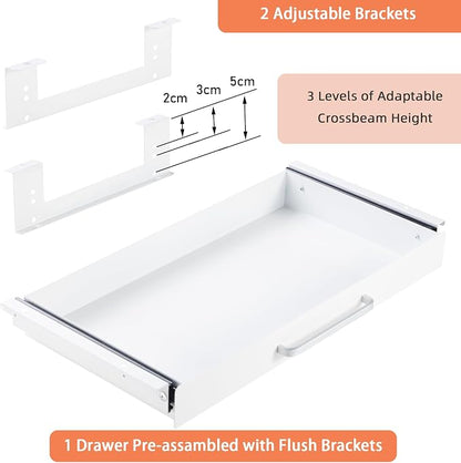 Under Desk Drawer Organizer 21" White Upgrade - Image 3