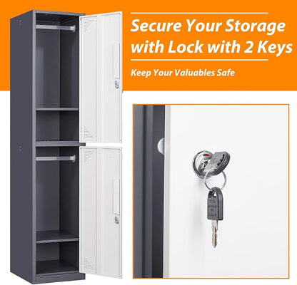 Metal Locker for Home, Dressing Room, Lockable Locker Cabinet - Image 6