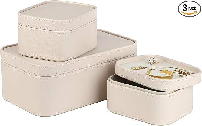 HofferRuffer Faux Leather Decorative Storage Boxes, Dust proof Storage Shelf by HofferRuffer