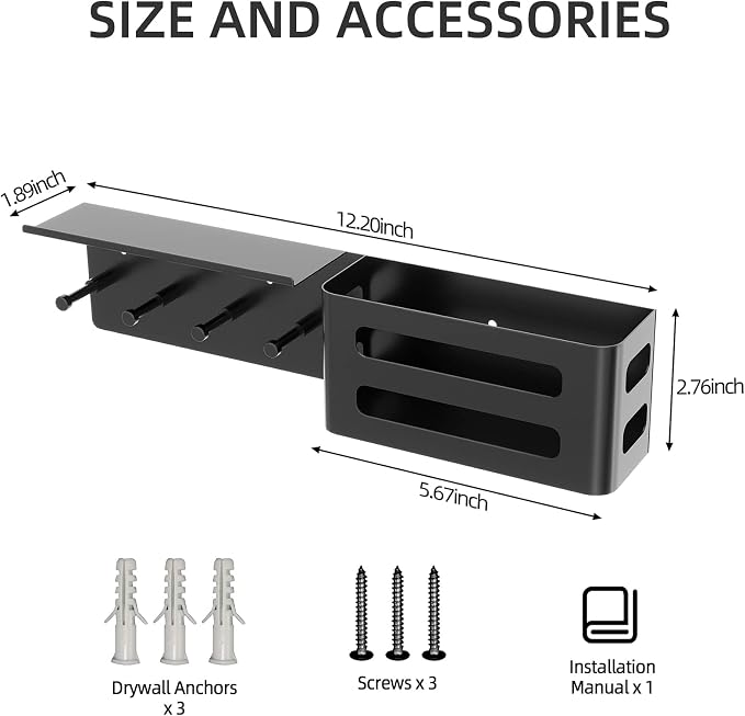 MKO Key Holder Wall Mount, Adhesive Key Hanger - Image 5