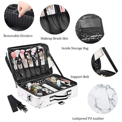 gzcz Large Capacity Travel Makeup Case Organizer, Professional Cosmetic Bags - Image 7
