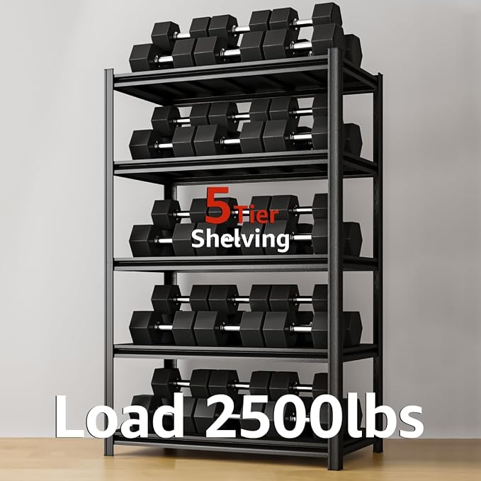36" W Father&I 5-Shelf-Rack Industrial Heavy-Dudy Adjustable Metal Garage Bin - Image 6
