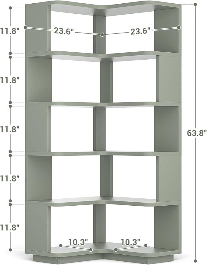 Armocity Corner Book Shelf, 6-Shelf L Shaped Corner Bookshelf - Image 3