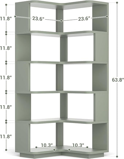 Armocity Corner Book Shelf, 6-Shelf L Shaped Corner Bookshelf - Image 3
