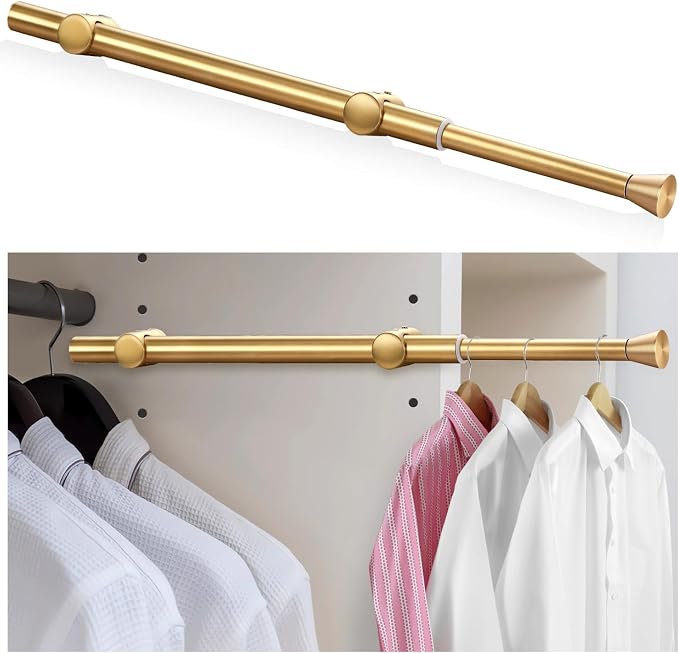 12" Valet Rod for Closet Pull Out, Heavy Duty Slide-Out Closet Rod for Hanging by LEICHTEN
