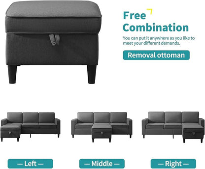 BALUS 78" Living Room Sofa Set, 3 Seater Sofa - Image 3