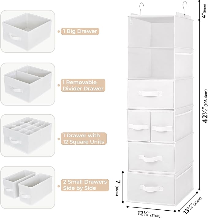 GRANNY SAYS Hanging Closet Organizer and Storage, 6 Shelf Clothes Organization - Image 3