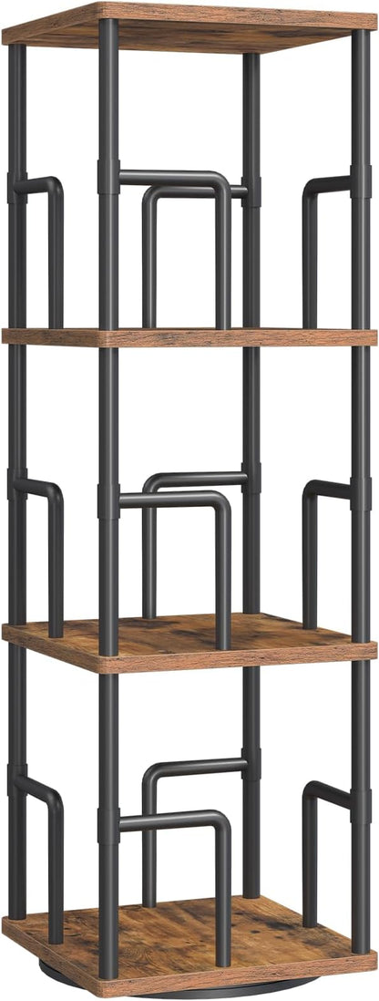 MAHANCRIS 3-Tier Rotating Bookshelf, Freestanding Corner Bookshelf, 360° - Image 8