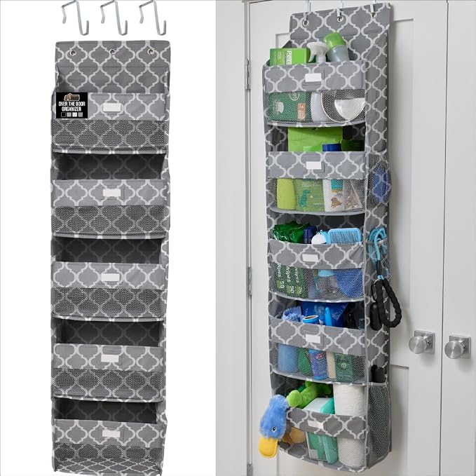 GORILLA GRIP Over The Door Organizer Storage, 5 Deep Hanging Shelves, Holds by Unknown